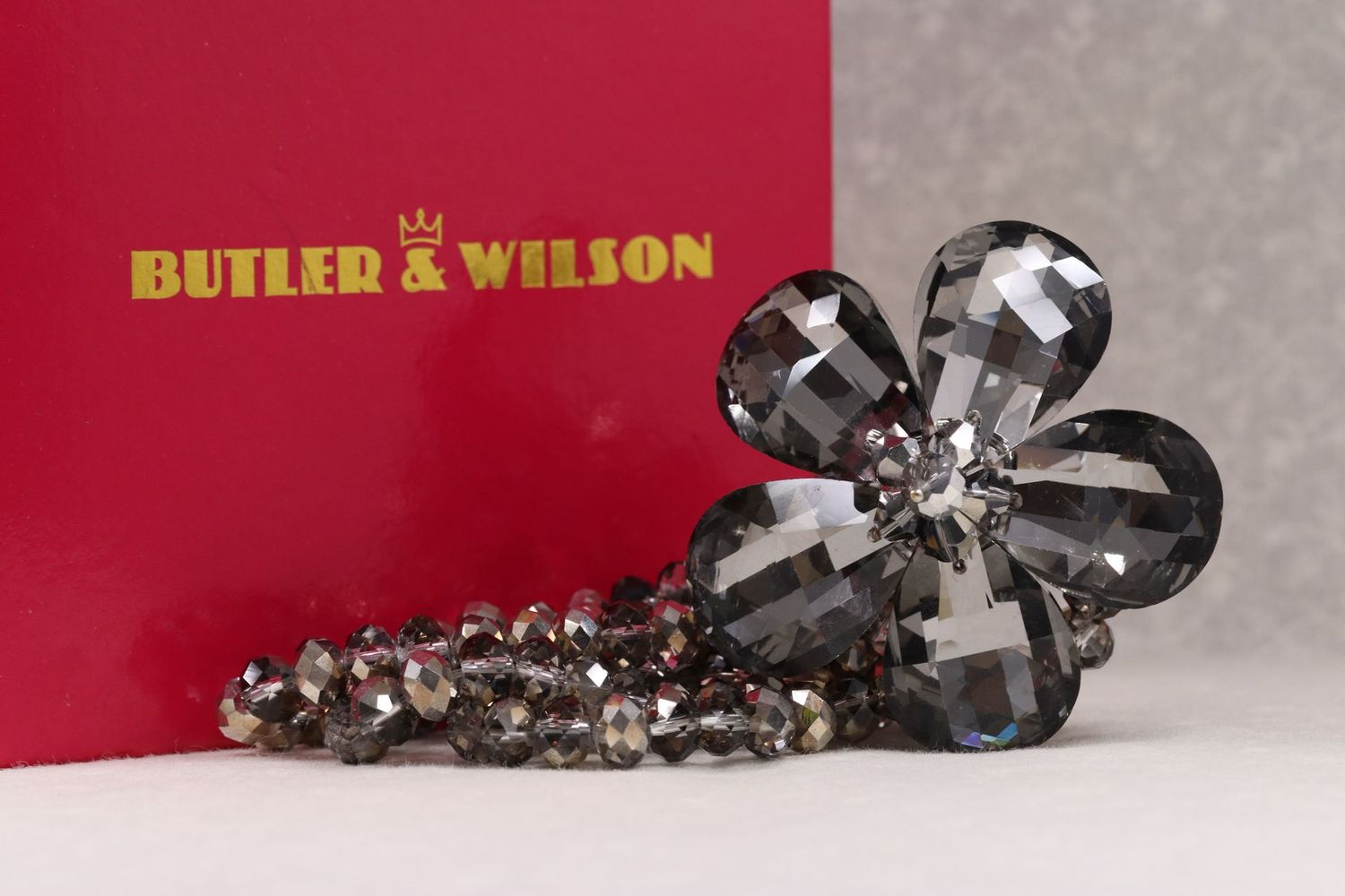 Butler & Wilson dark grey corsage resin bracelet