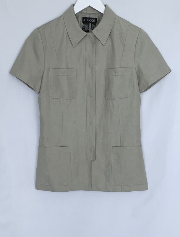 Episode beige short-sleeved safari jacket UK 6