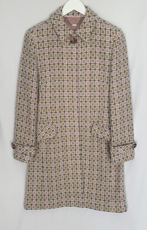 Next squares pattern wool coat
