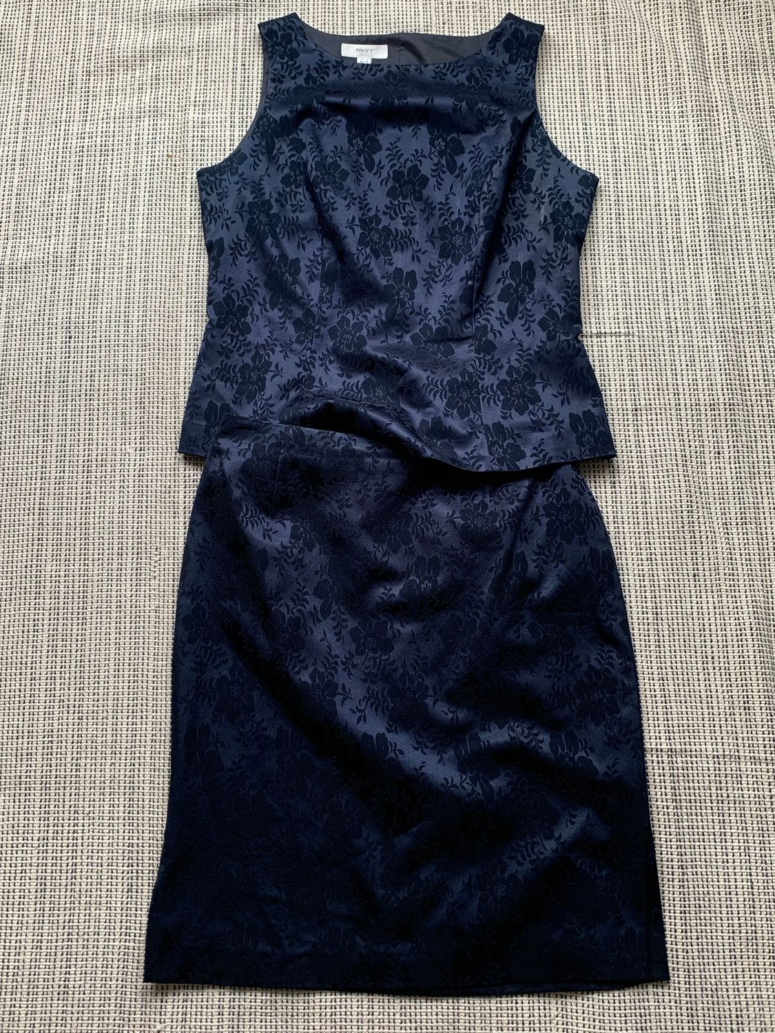Next dark navy sleeveless top & skirt Size 10-12