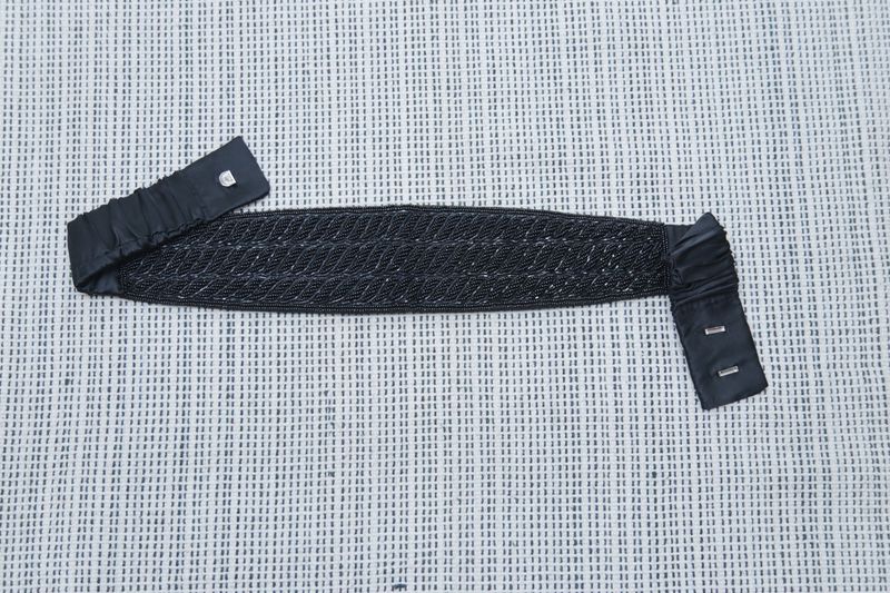 Next black satin beaded belt