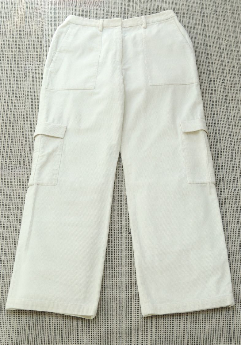 Episode off-white corduroy wide-leg combat trousers Size 10