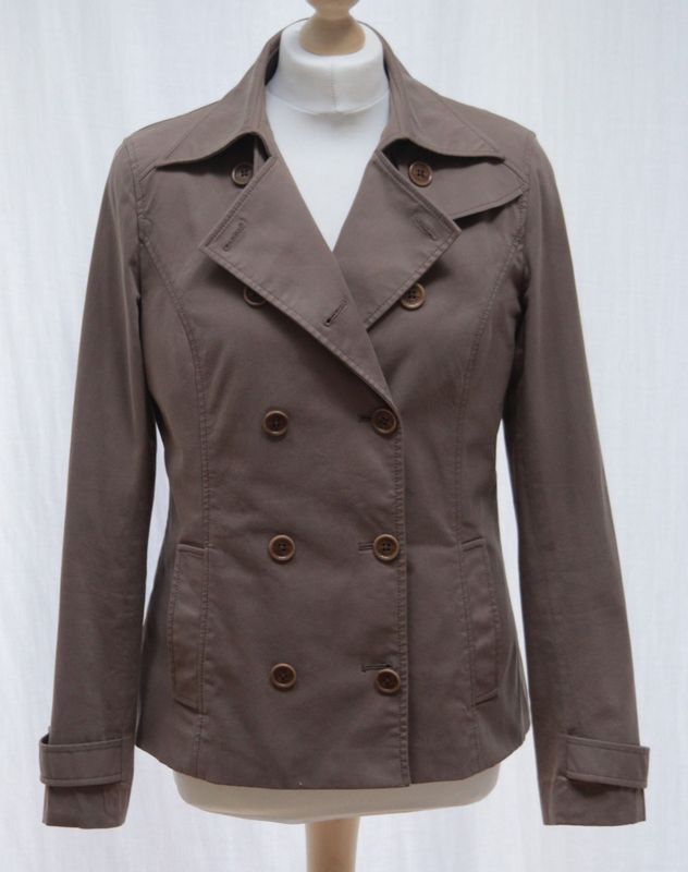 Episode mid-brown cotton pea coat jacket Size 12