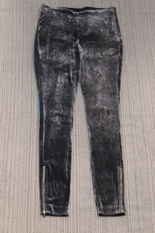 Rützou mole brown velvet leggings with gold-tone zips Size 38 UK 10