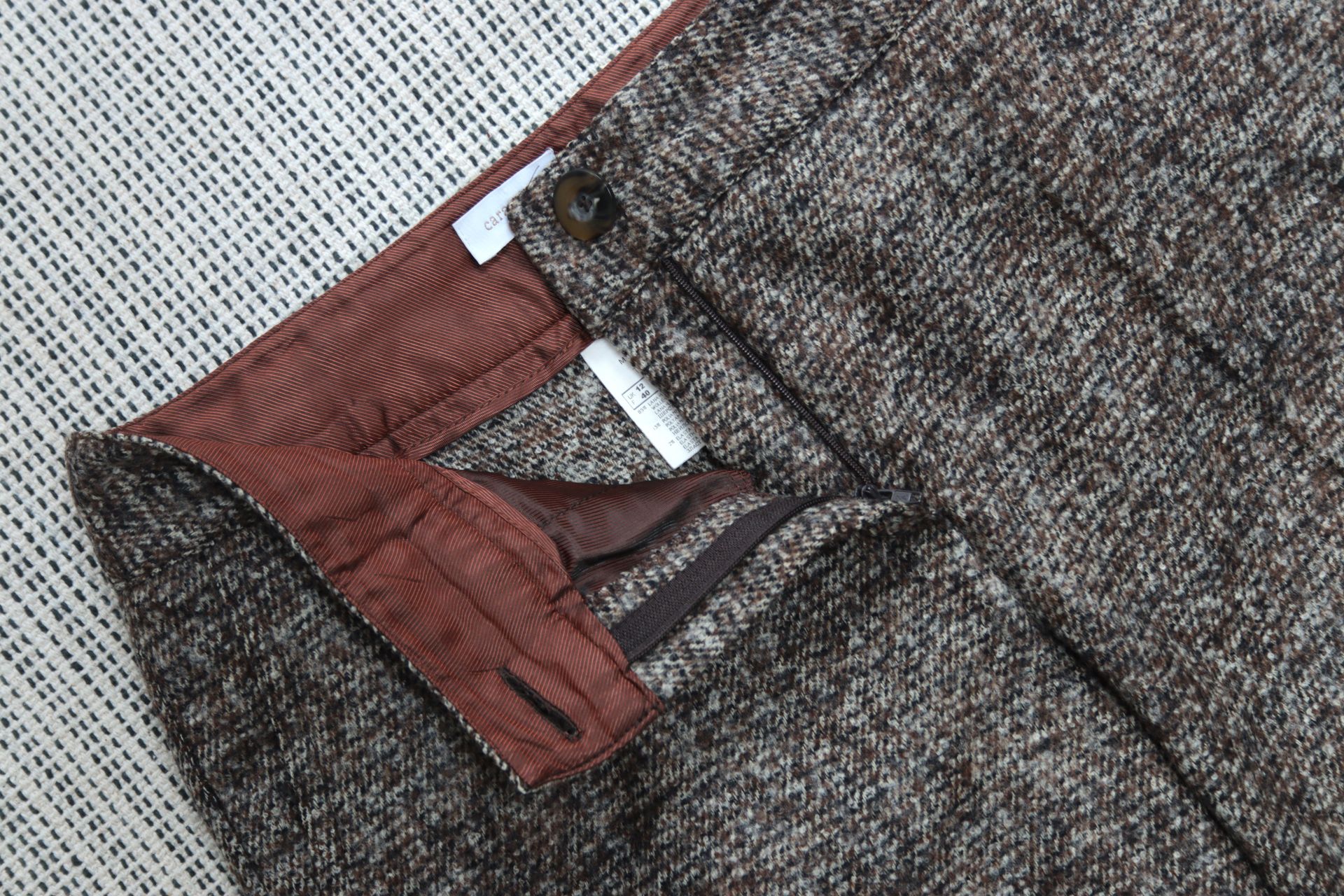 ​Caractère brown wool wide-leg trousers Size 44 UK 12