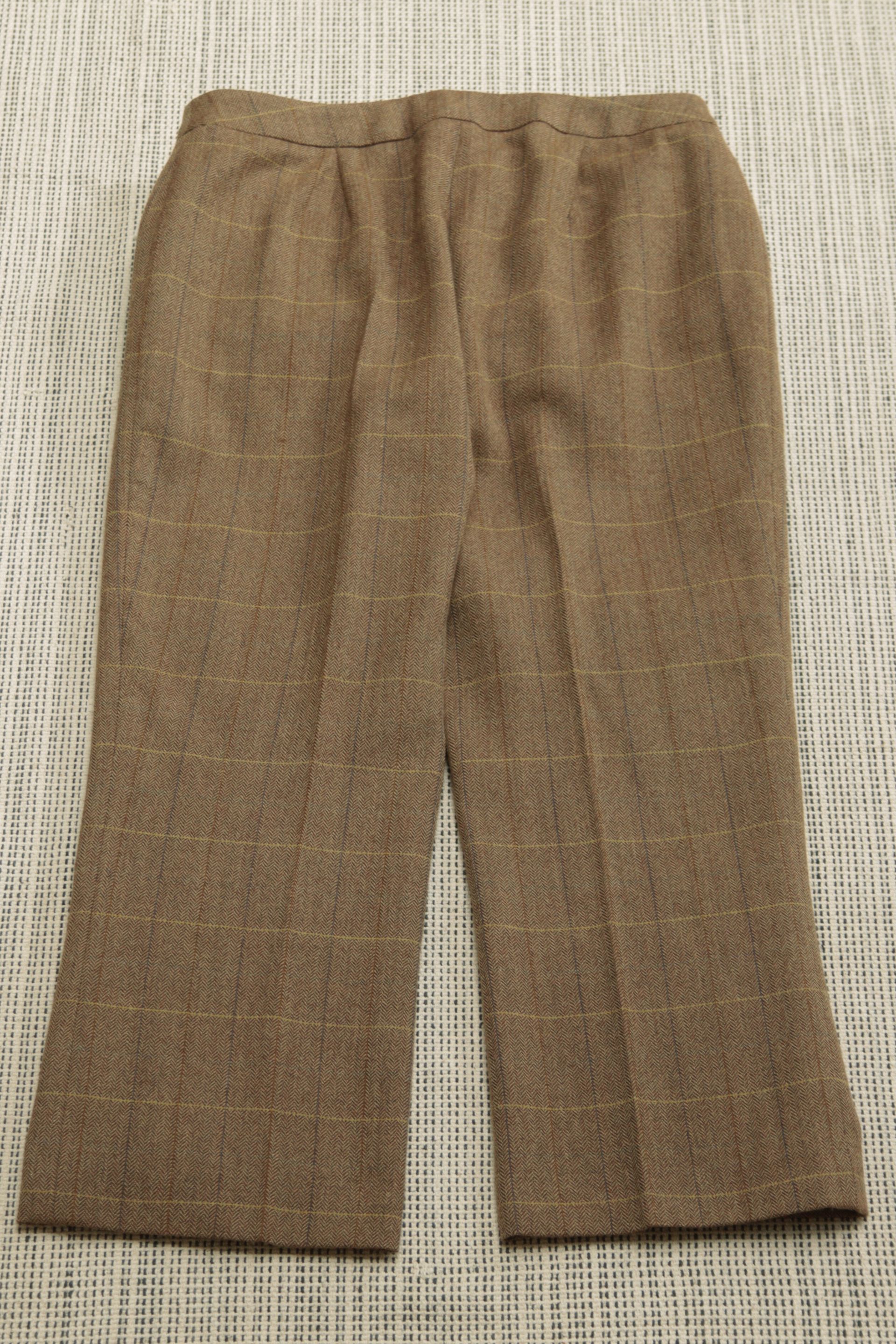 Patsy Seddon brown wool cropped trousers Size 14