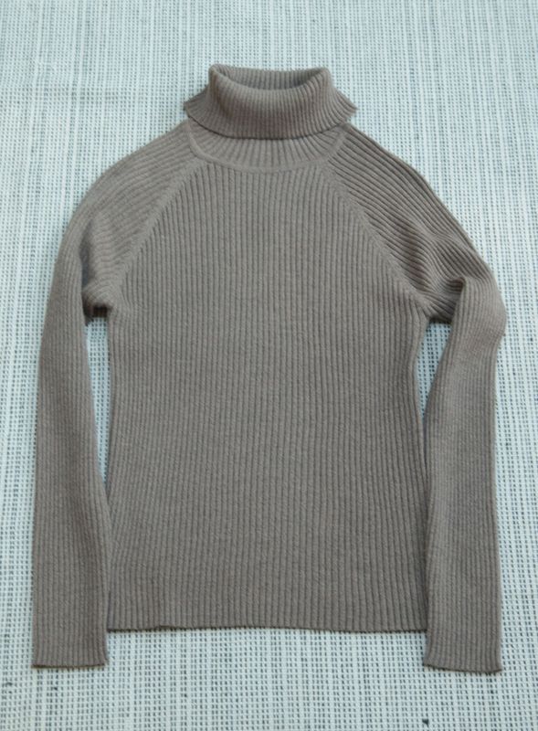 Monsoon mid brown wool blend ribbed turtleneck jumper Size 14
