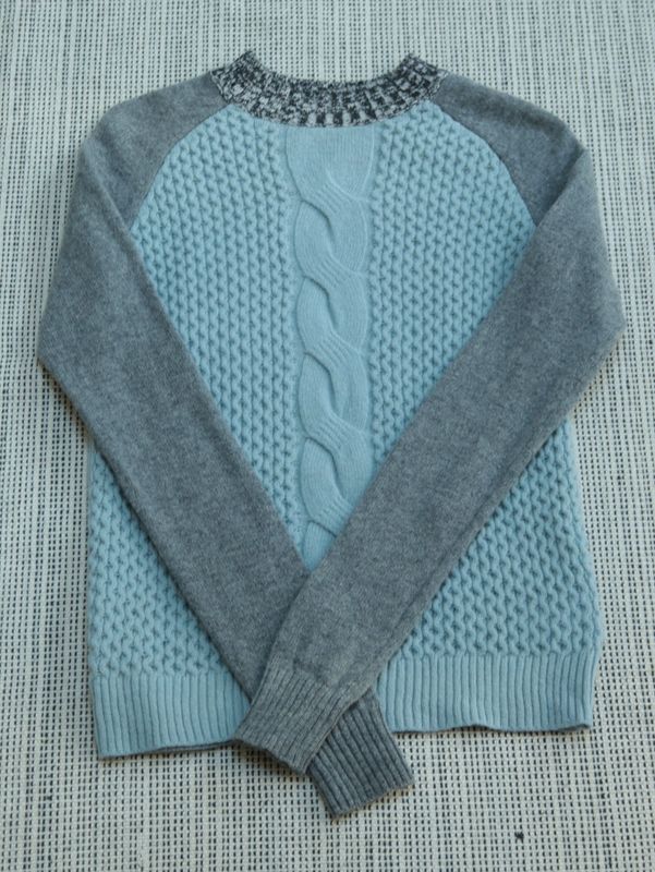 Kew duck egg blue cable knit jumper Size S UK 10