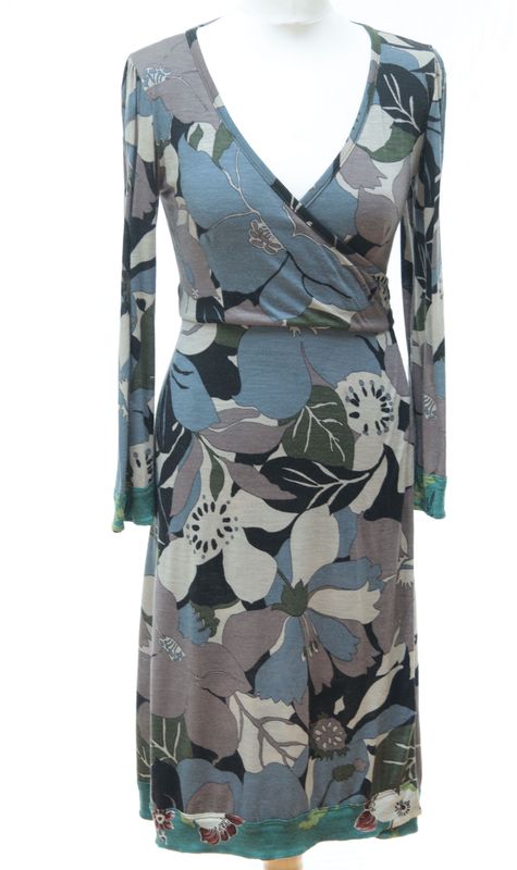 Alice San Diego wool blend wrap dress Size 40 UK 10-12