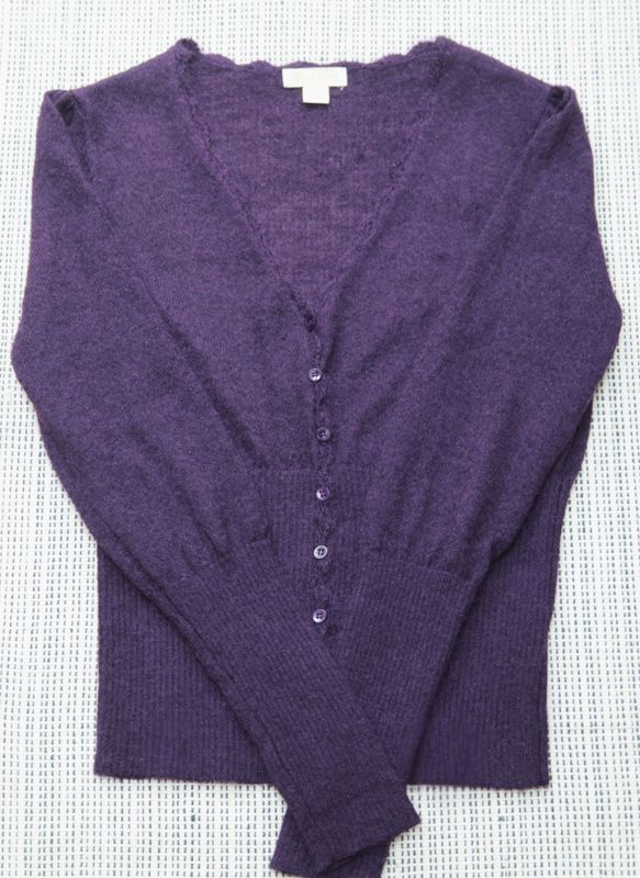 Monsoon purple cardigan with mohair Size 14 (see measurements)