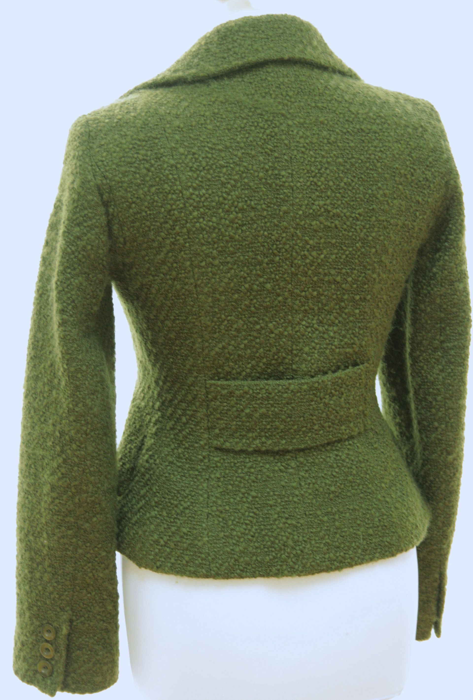 Marilyn Anselm for Hobbs deep apple green boucle wool jacket Size 10