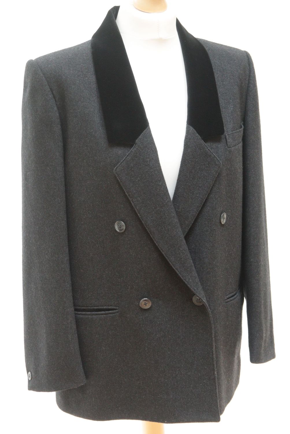 Planet charcoal wool blazer with velvet lapels Size UK 12