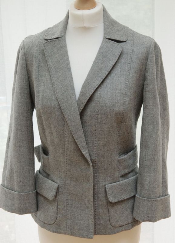Whistles grey belted 3/4-sleeve jacket Size 10