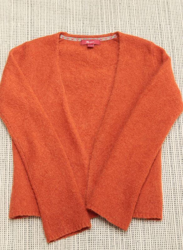 Monsoon burnt orange mohair blend edge to edge cardigan Size UK 8