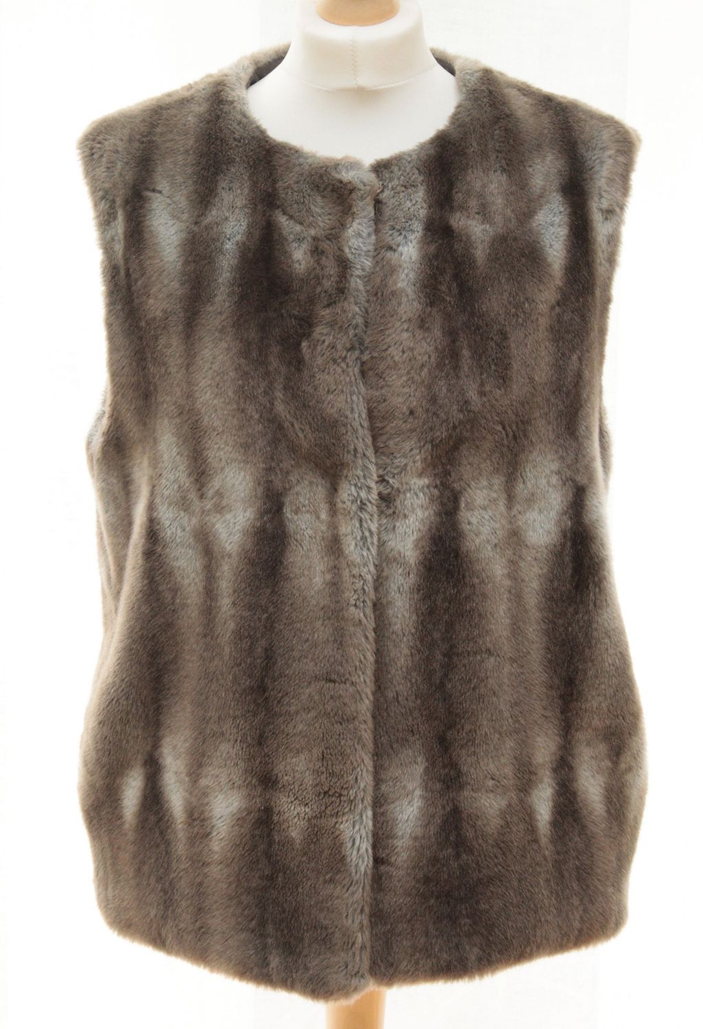 ​Caractère grey & brown faux fur gilet Size 44 UK 12
