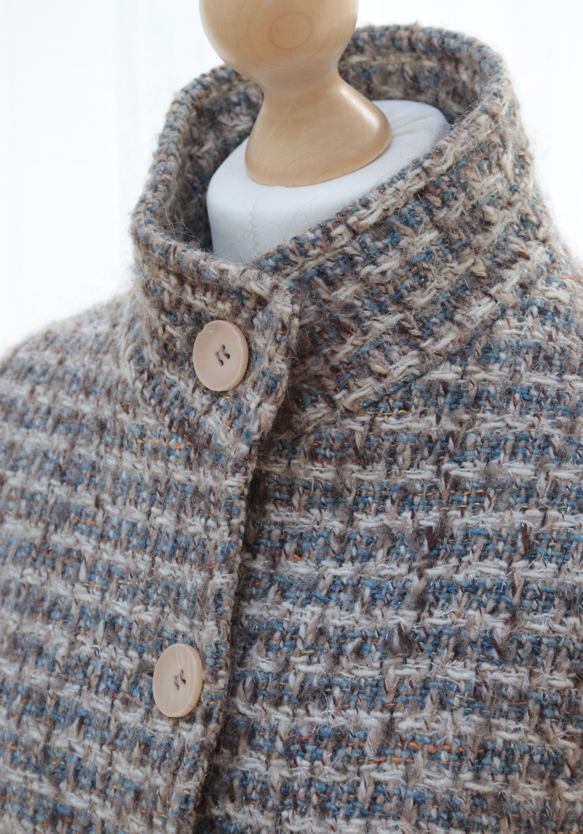 Monsoon wool blend tweed poncho Size 8