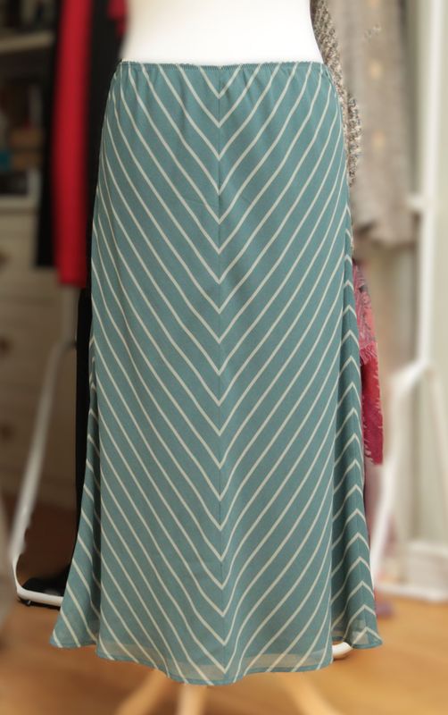 Monsoon teal bias-cut silk skirt Size UK 14