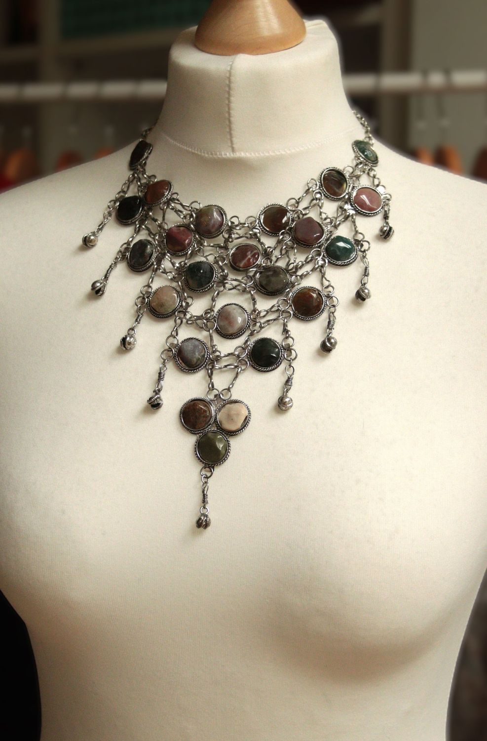 Morgan multi-coloured stone-effect necklace