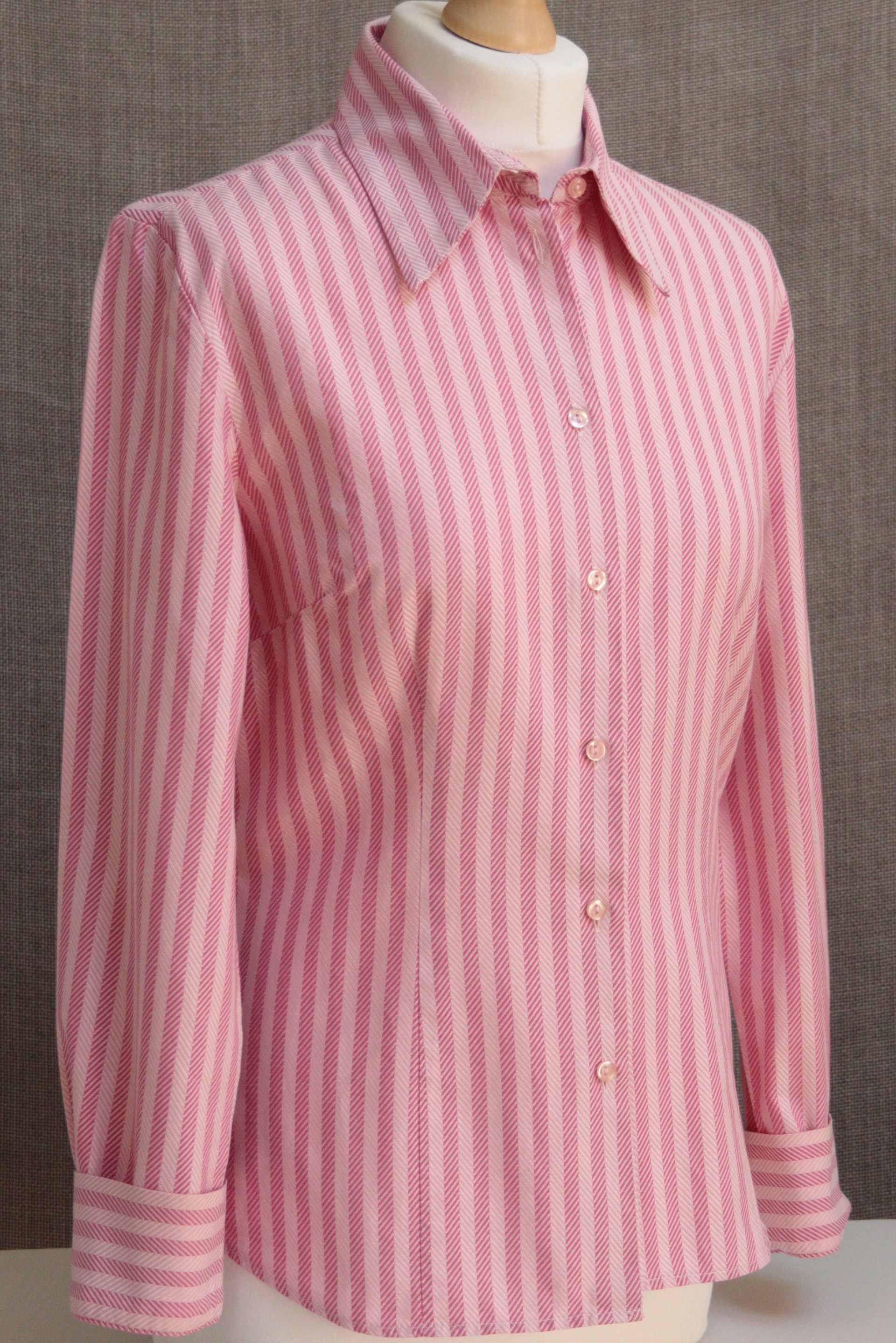 Next candy pink chevron stripe cotton blouse Size UK 12
