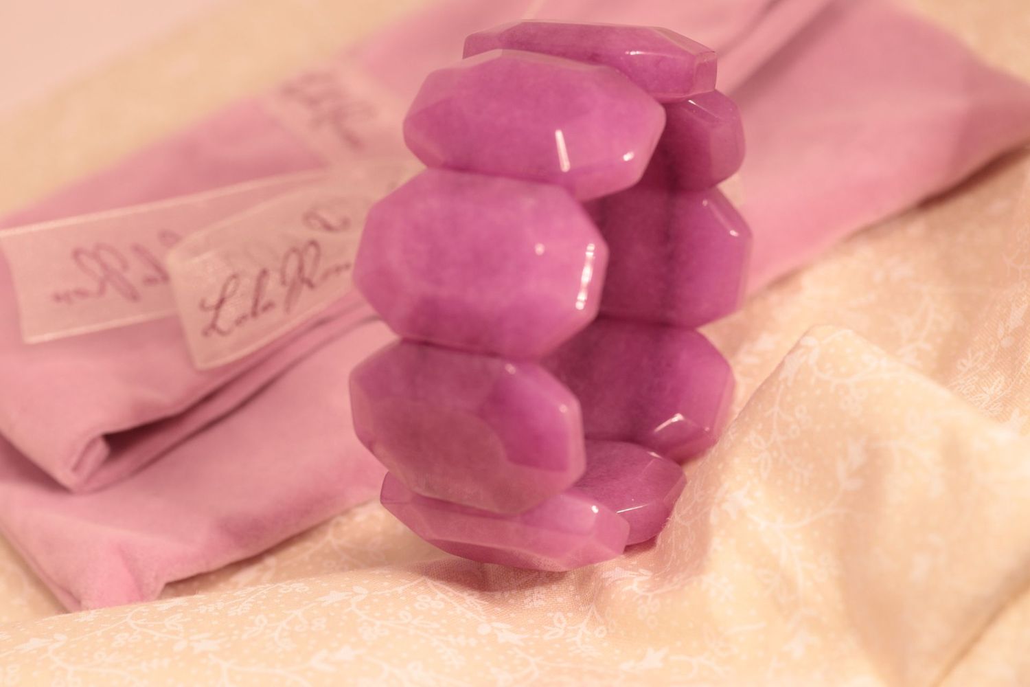 ​Lola Rose Faceted Stone Bracelet In Orchid Pink