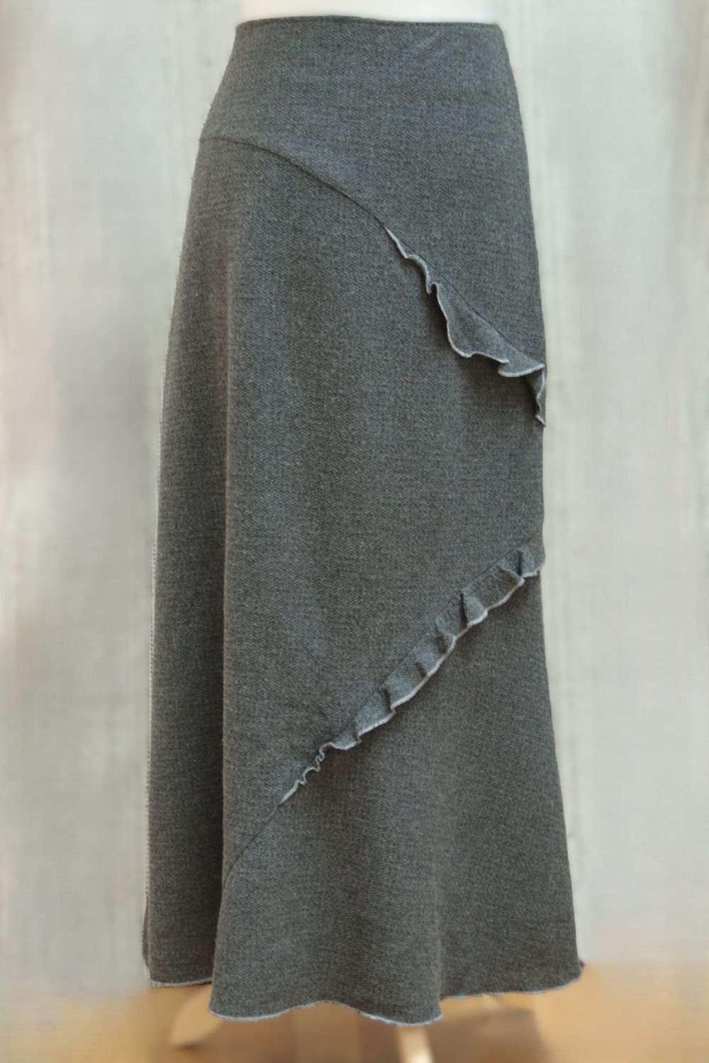 Avoca grey wool-blend long skirt Size UK 12