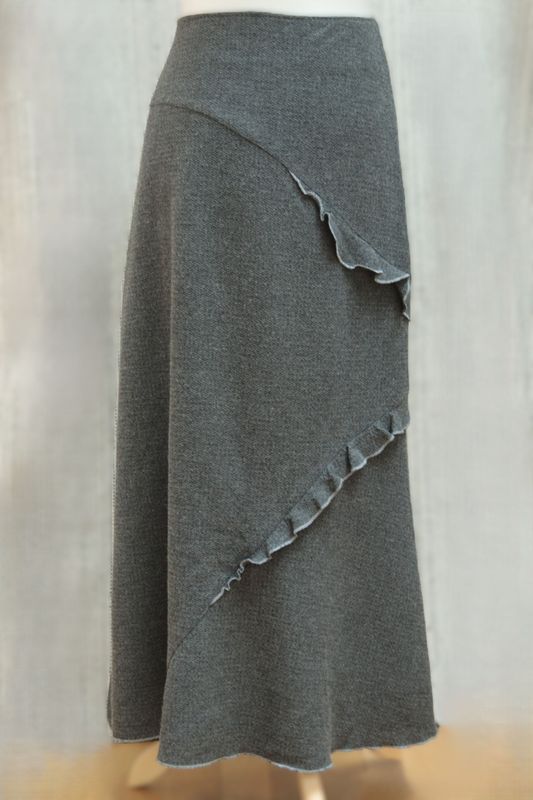 Avoca grey wool-blend long skirt Size UK 12