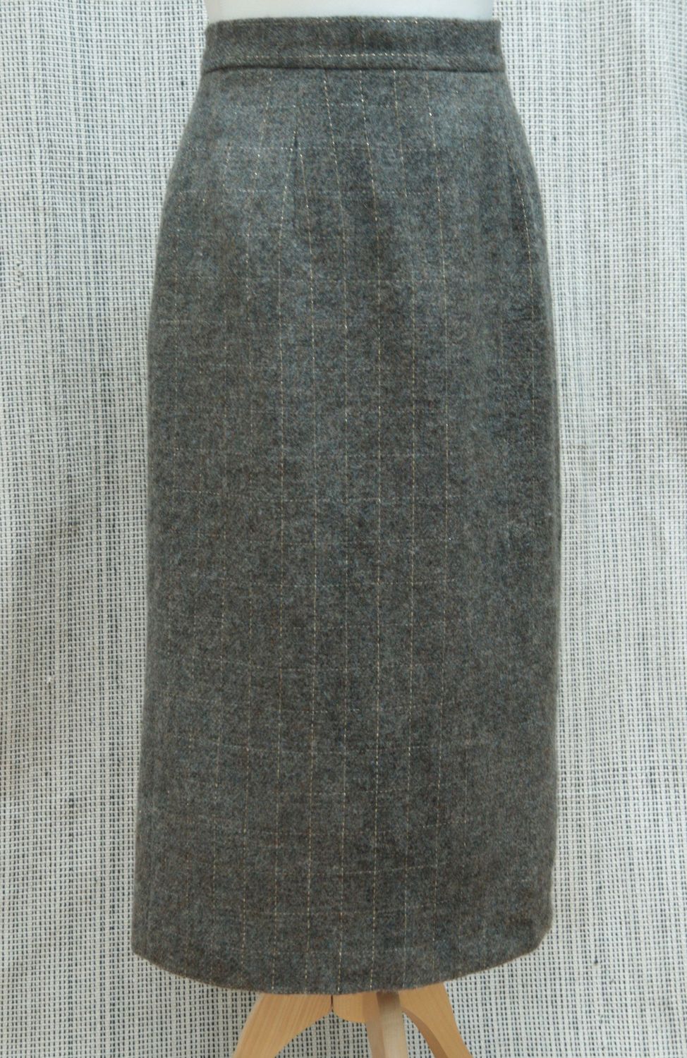 Monsoon sage grey-green wool midi-length skirt Size 12 (see measurements)
