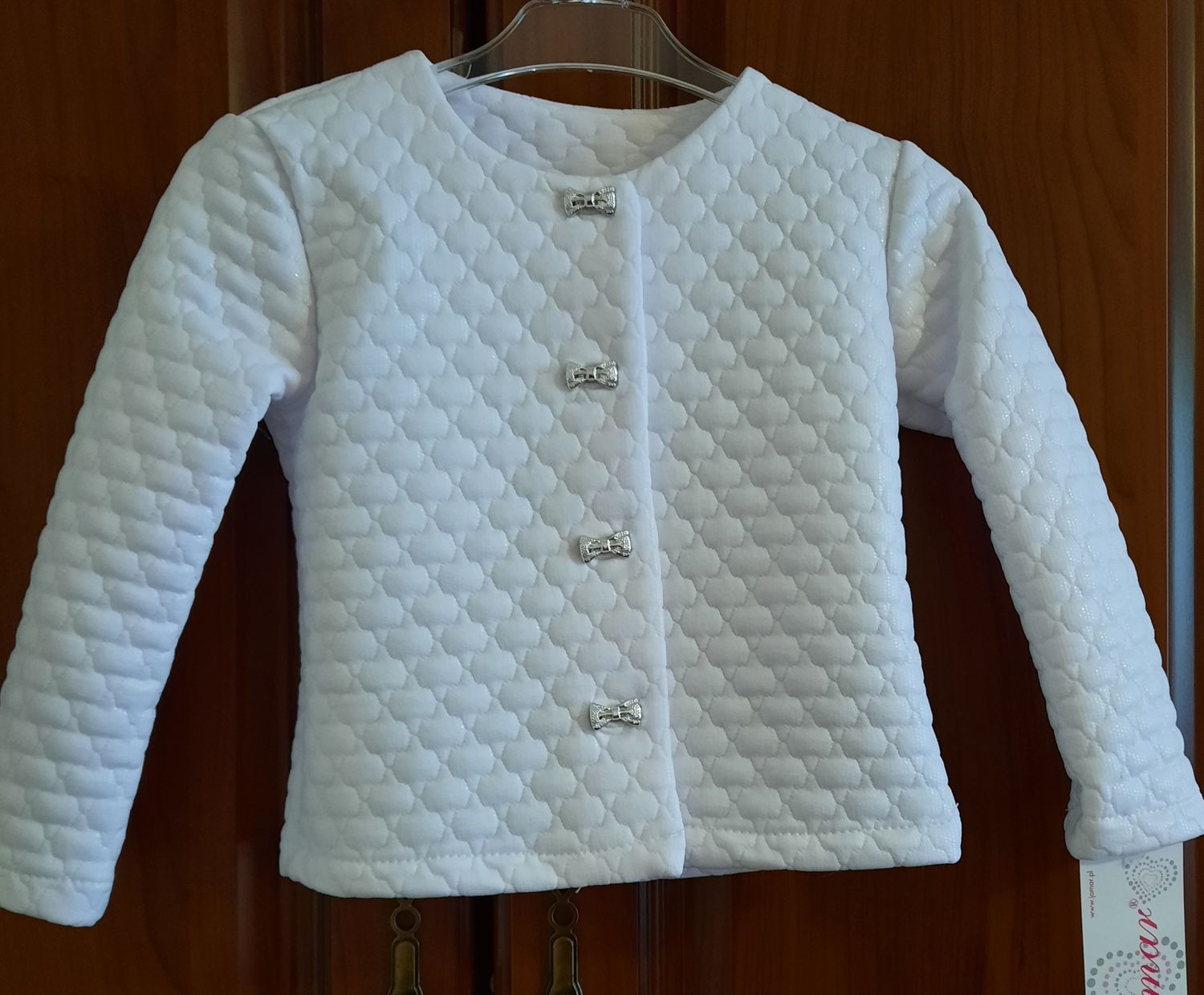 Żakiet dla dziewczynki w kolorze białym