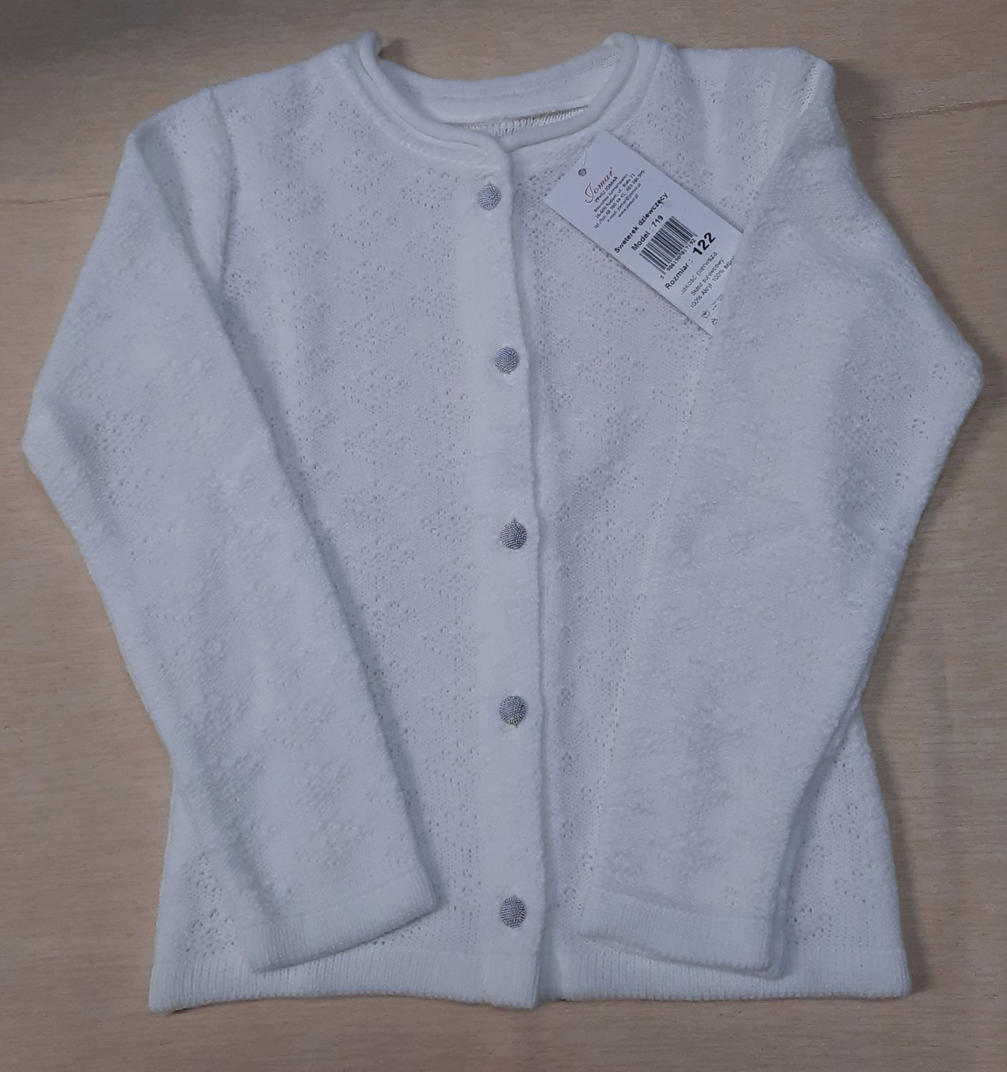 Sweter dla dziewczynki w kolorze białym