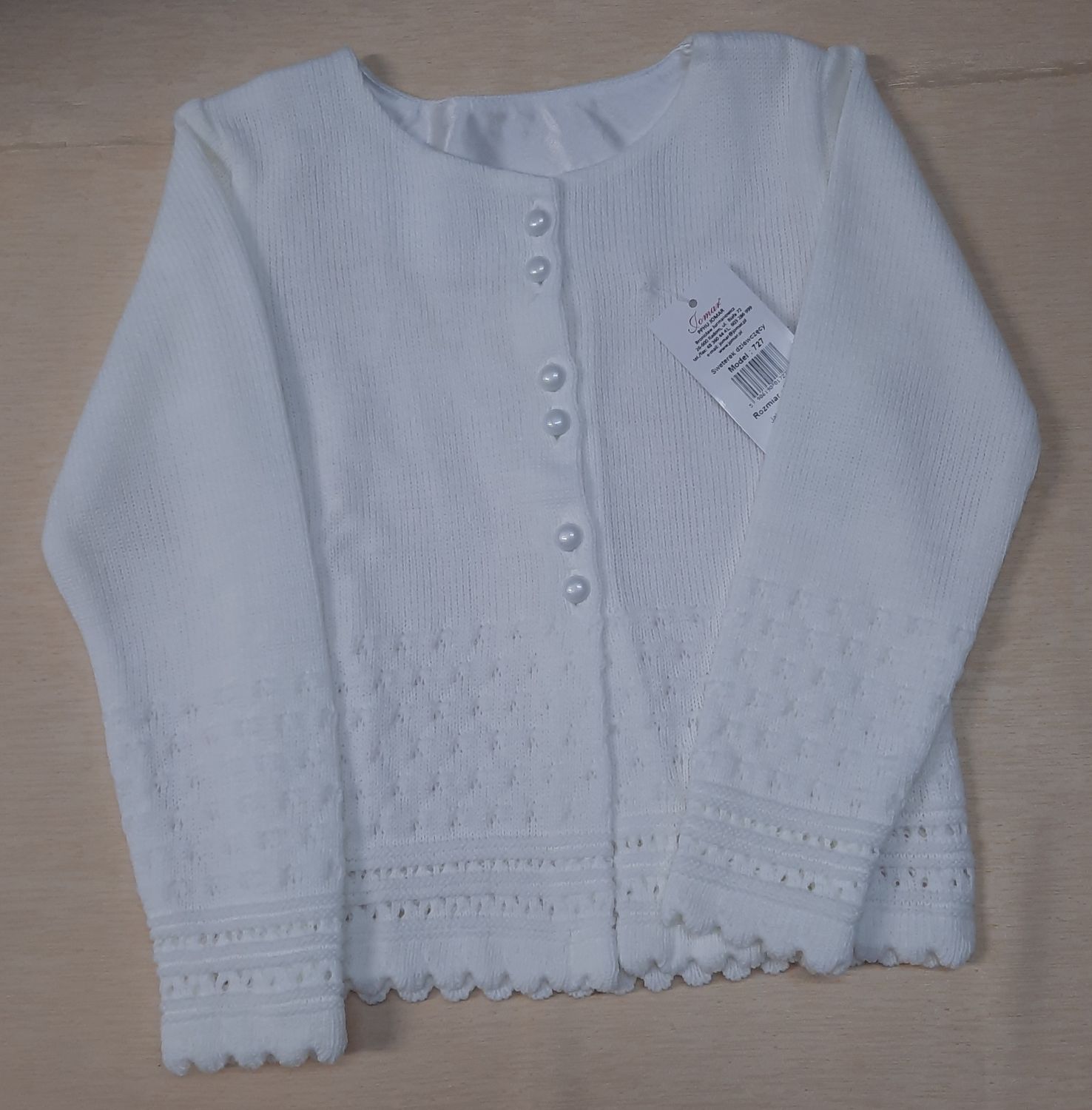 Sweter dla dziewczynki w kolorze białym