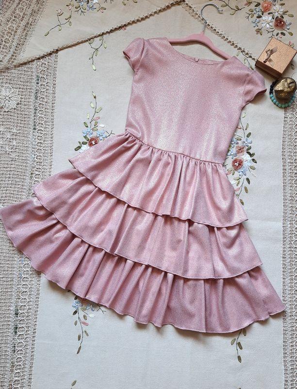 Sukienka wizytowa krótki rękaw dla dziewczynki na wesele