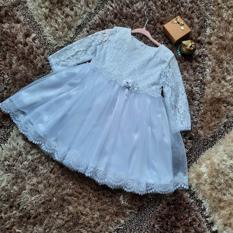 Sukienka biała z tiulu dla dziewczynki