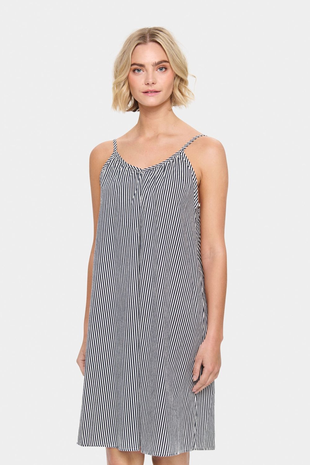 ZALINDA STRIPE DRESS, COLOUR: ICE/NIGHT STRIPE, SIZE: XS