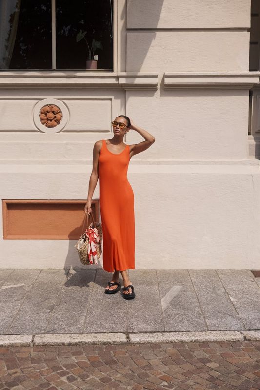 KAFFE KARMIN JERSEY MIDI DRESS