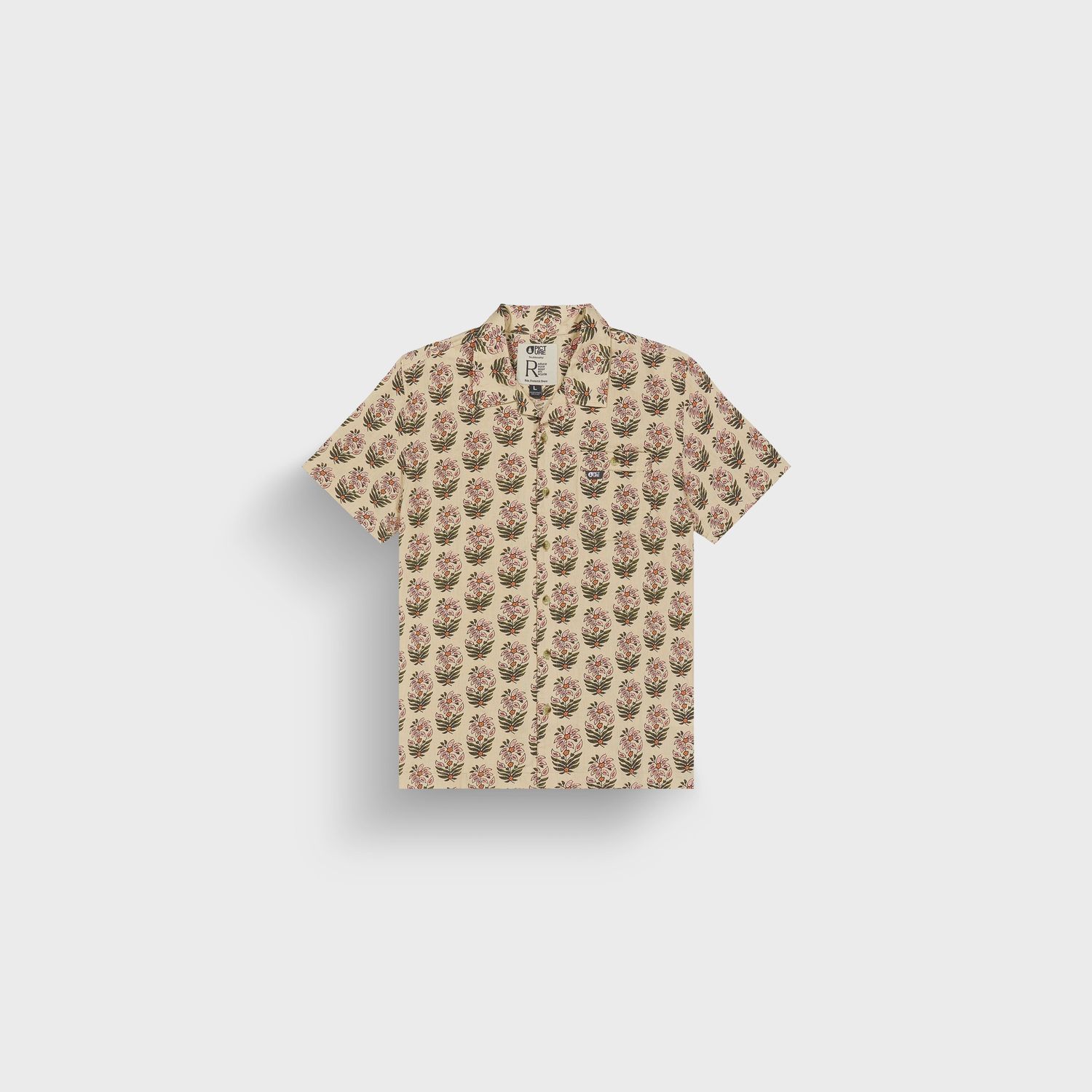 PICTURE ORGANIC MOKARA SHORT SLEEVE BUTTON UP SHIRT, COLOUR: PISTIL, SIZE: MEDIUM