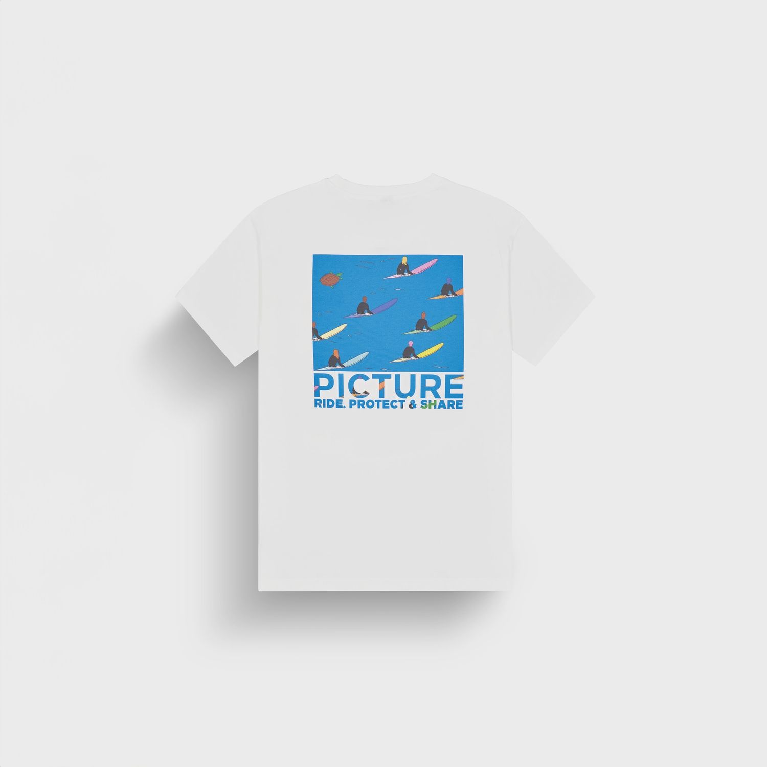 PICTURE ORGANIC SB SURF TEE SHIRT, COLOUR: WHITE, SIZE: MEDIUM