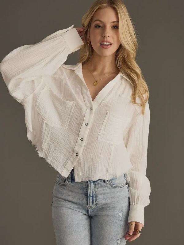 PANACHE KATE GUAZE BUTTON UP TOP