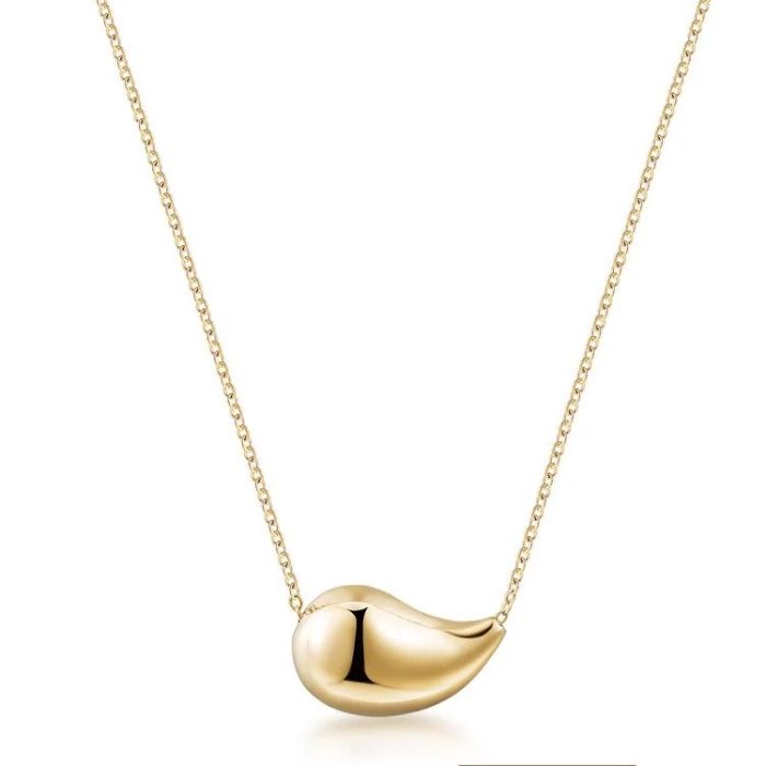 HAYES FINE JEWELRY 031 CHUNKY TEARDROP NECKLACE, METAL: GOLD