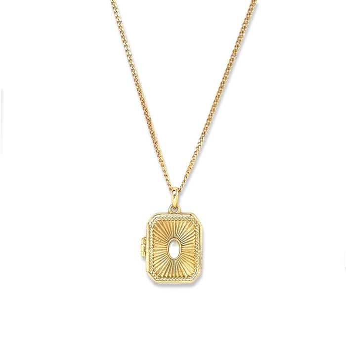 HAYES FINE JEWELRY HF09 MOTHER OF PEARL LOCKET NECKLACE