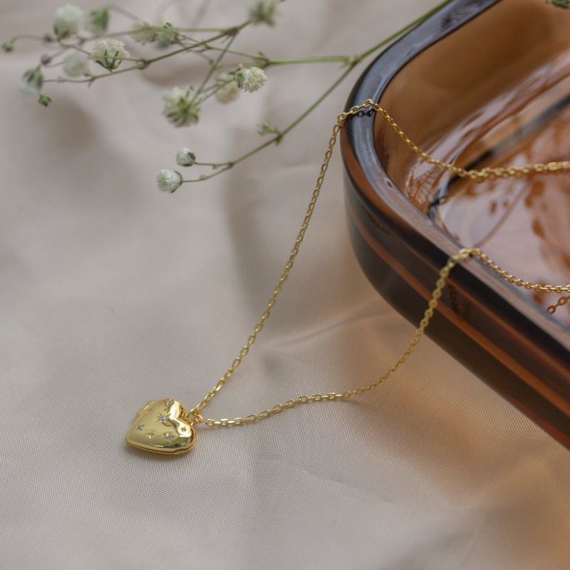HAYES FINE JEWELRY HF36 GV STAR HEART LOCKET NECKLACE