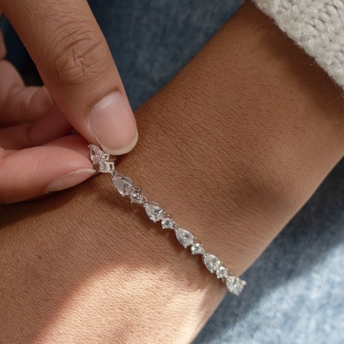 HAYES FINE JEWELRY HF25 SS FANCY CZ TENNIS BRACELET