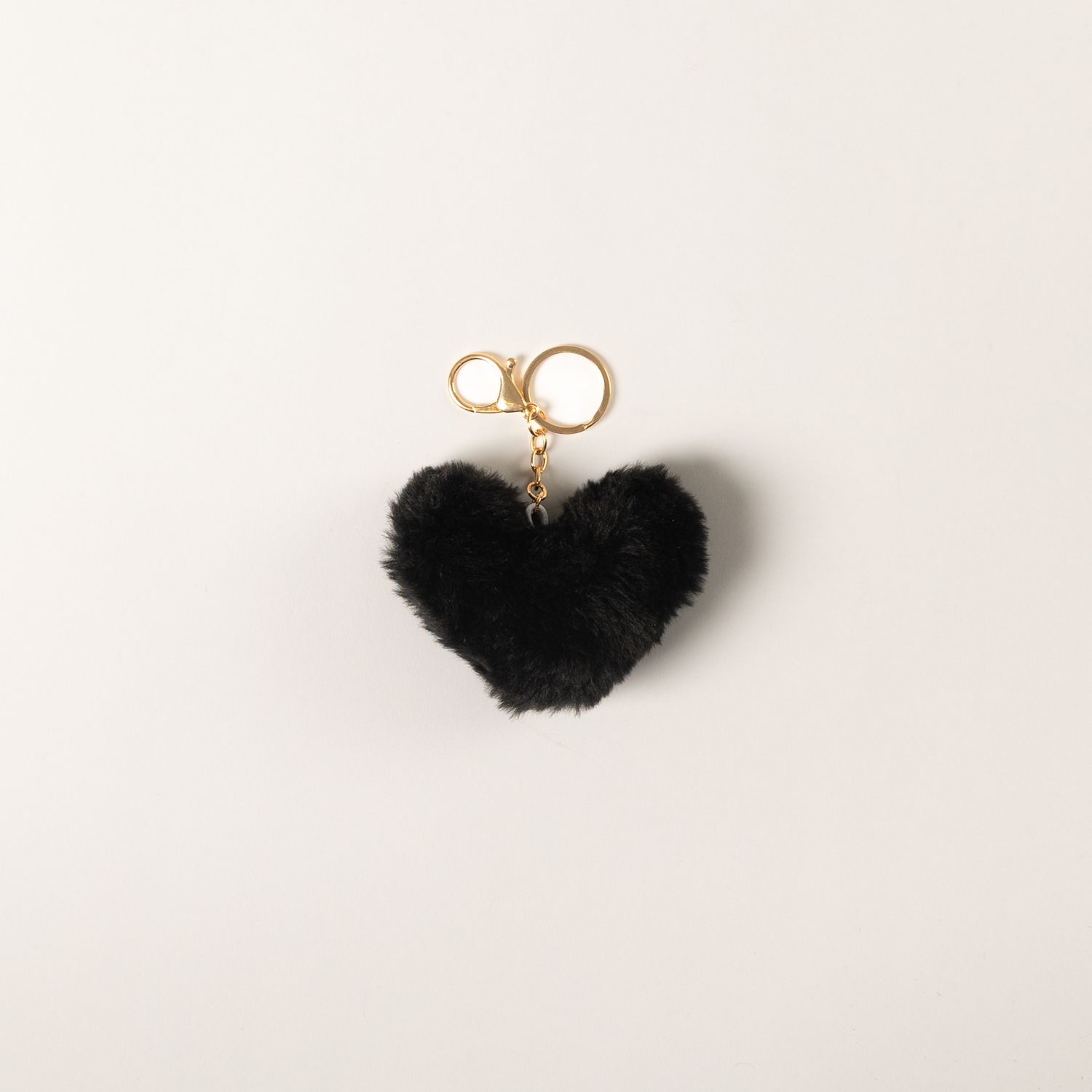 LYLA &amp; LUXE FAUX FUR HEART CHARM, COLOUR: BLACK