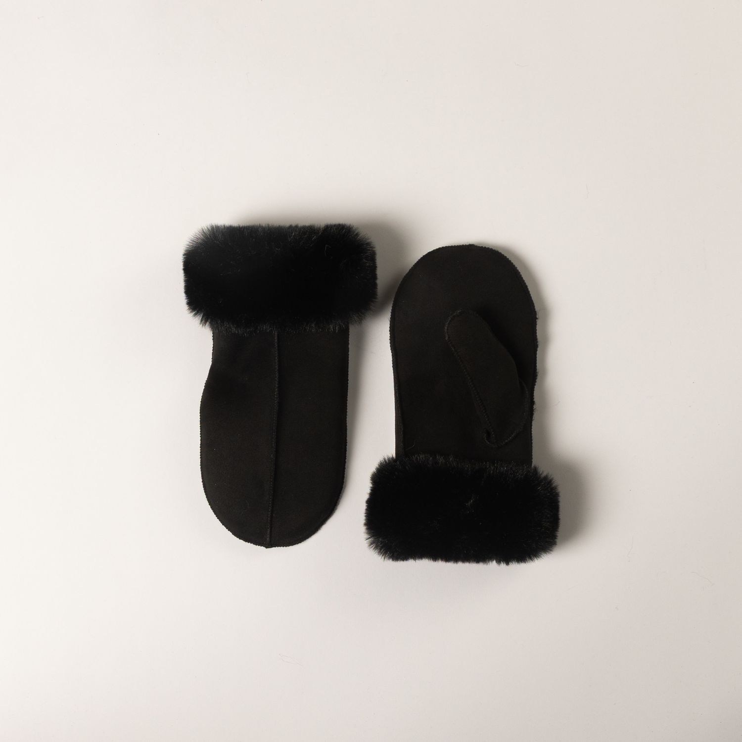LYLA &amp; LUXE FAUX SUEDE LUXE MITTENS, COLOUR: BLACK
