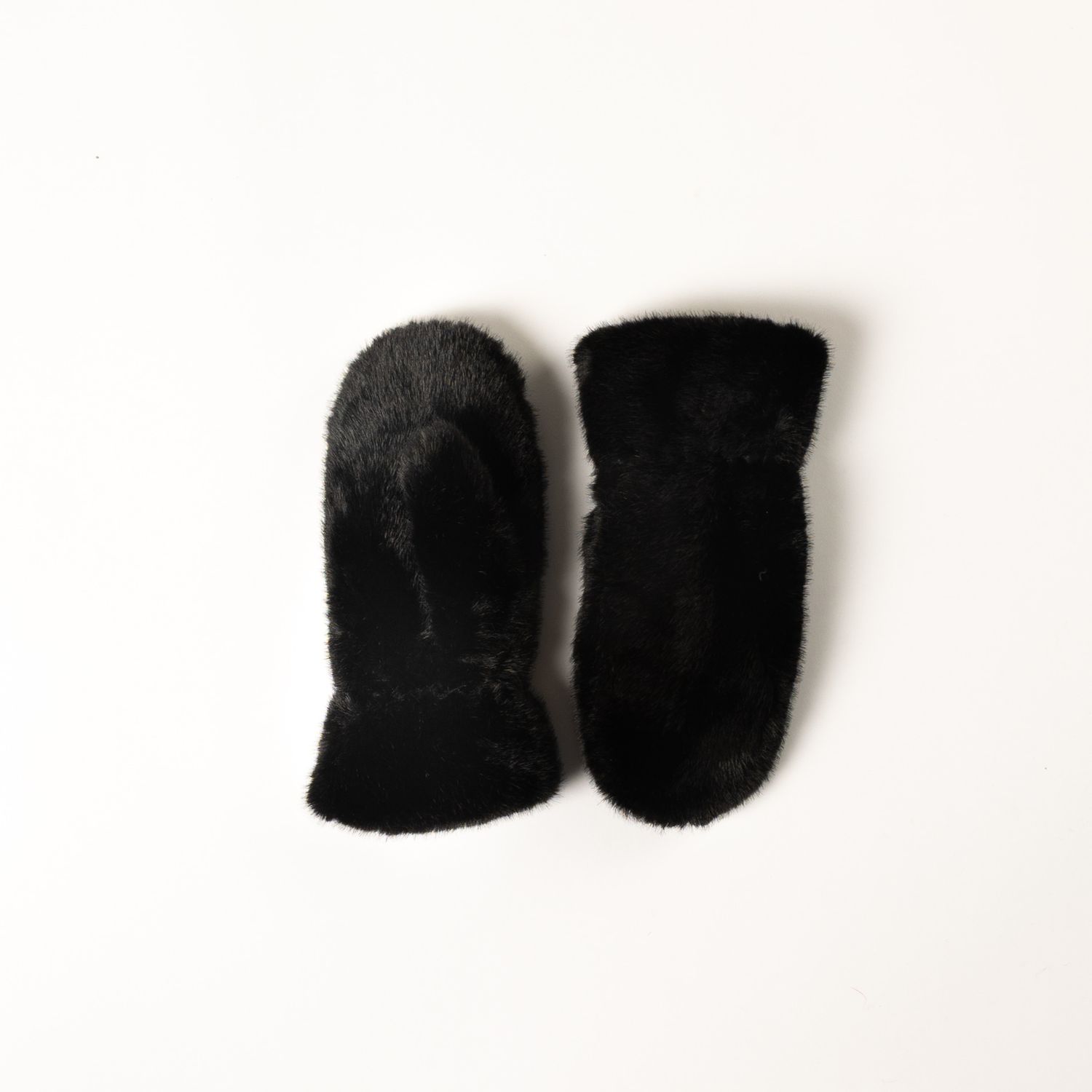 LYLA &amp; LUXE FAUX FUR MITTEN, COLOUR: BLACK