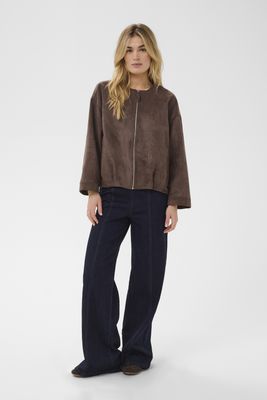 ST TROPEZ SHADOW FAUX SUEDE JACKET