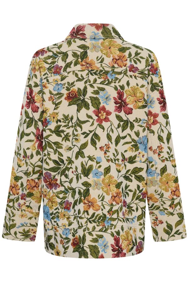 CULTURE CENNET KNIT JACKET, COLOUR: WHITE/GREEN, SIZE: XS