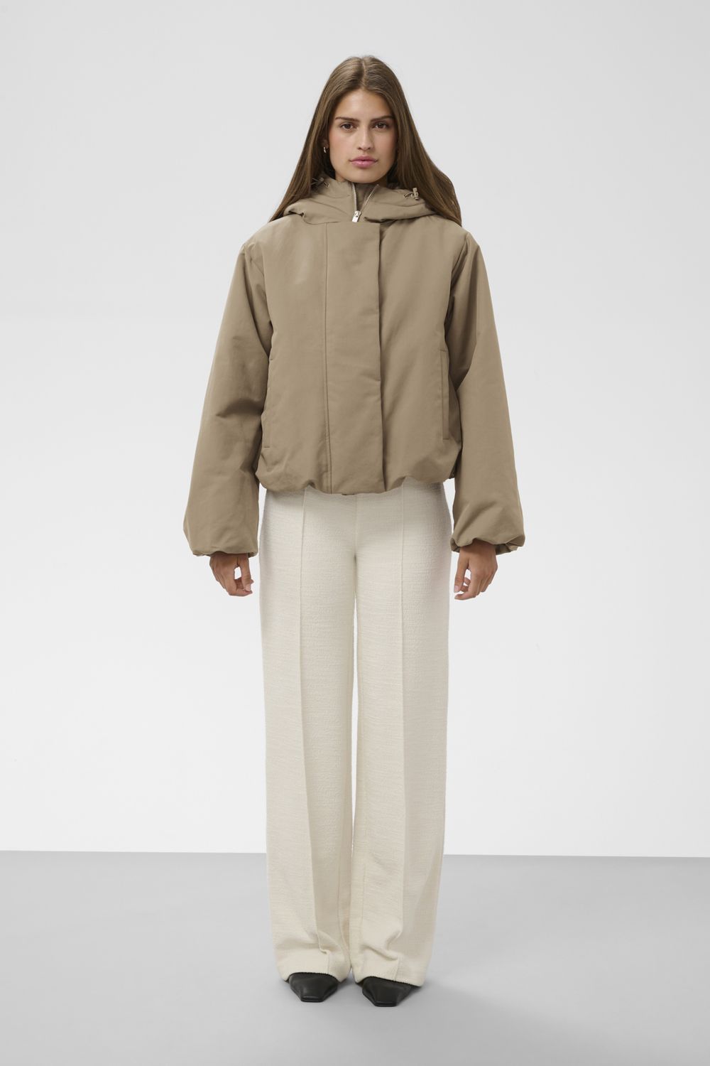 SOAKED ALICIE HOODED JACKET, COLOUR: DESERT TAUPE, SIZE: XS