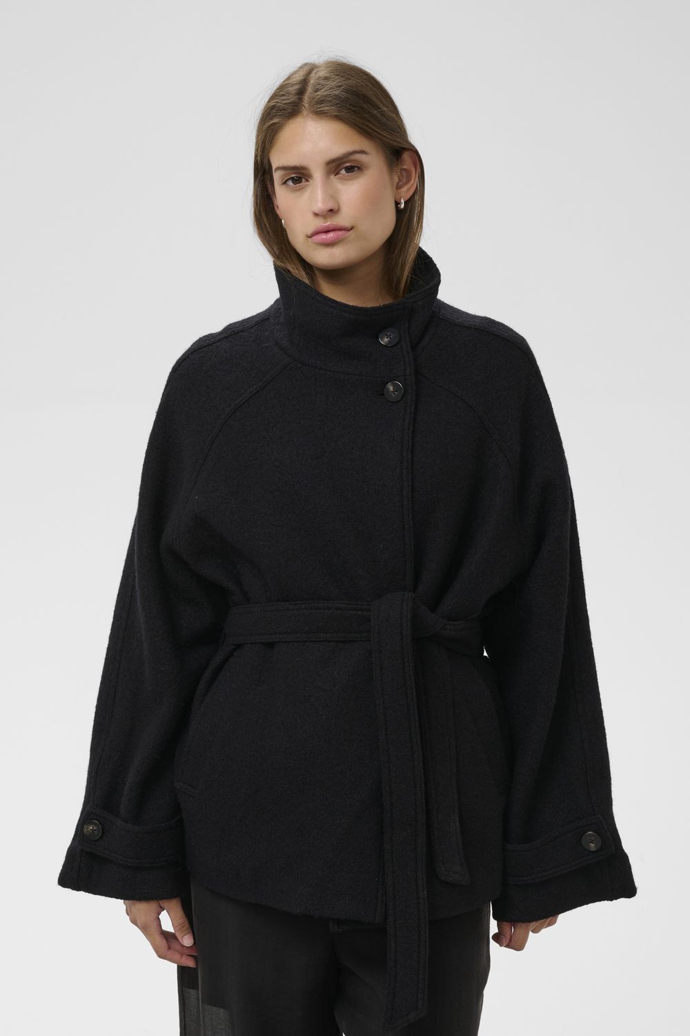 SOAKED ANGELINA DOUBLE BREASTED JACKET, COLOUR: BLACK, SIZE: XS