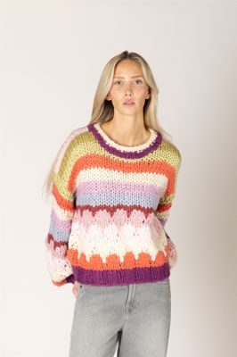 LYLA &amp; LUXE HALA HAND KNIT STRIPED SWEATER
