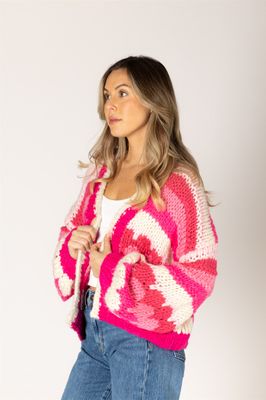 LYLA &amp; LUXE HUNTER HAND KNIT STRIPE CARDIGAN